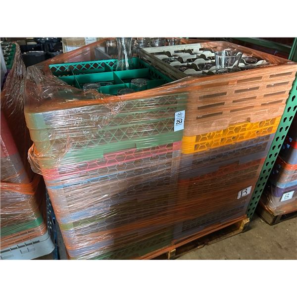 Pallet of Dish Washer Racks w/Asst. Glassware