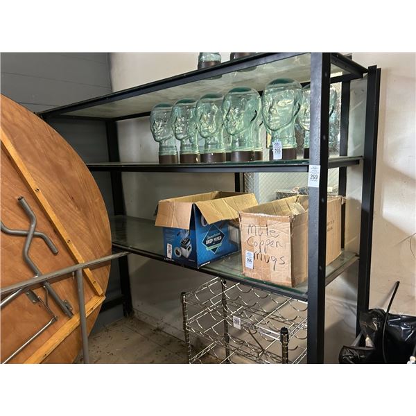 8'  X  6'   3 Shelf Storage Shelf w/Glass Shelves