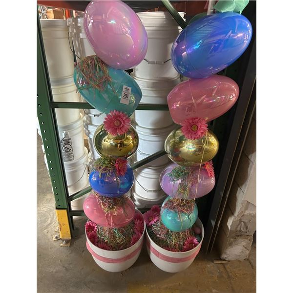 Potted Easter Egg Trees - Pair