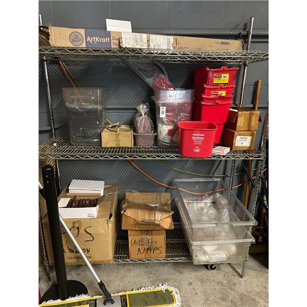 Dirty Water Buckets, Cleaning Supplies, Floor Mop - 3 Shelves
