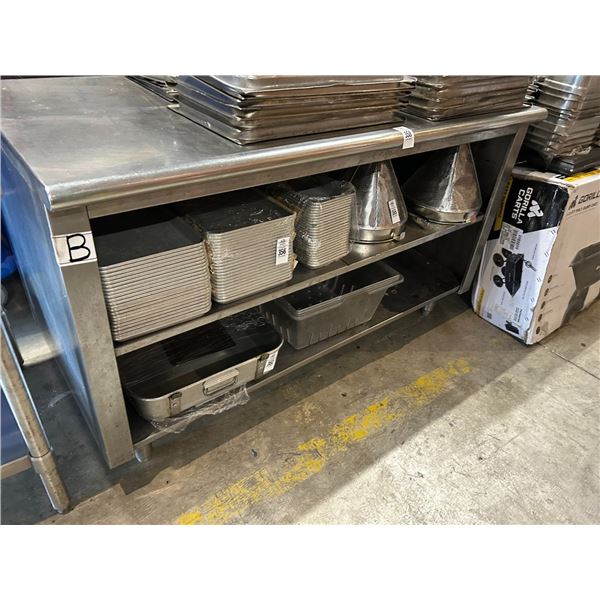 SS  5'  Bullnose Work Table w/Cabinet Storage