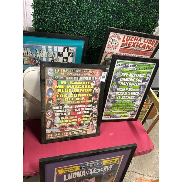 9-Spanish Boxing Framed Promotional Poster - 9 X $