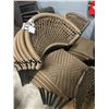 Image 1 : 12-Brown Woven Style Black Frame Dining Chairs - 12 X $