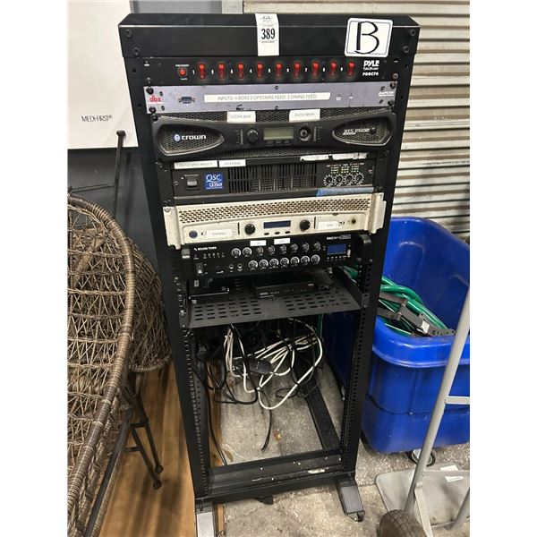Audio Rack, 6 Asst. Components