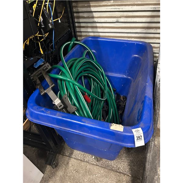 Blue Bin Cart w/Garden Hose