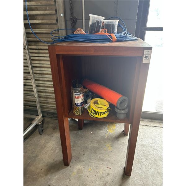 Wood High Bar Table w/Cabinet Storage