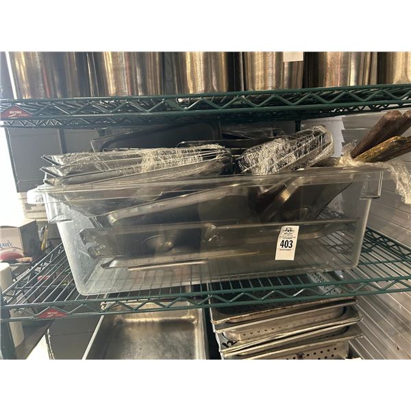 Large Cambros w/Utensils, Insert Pan Lids