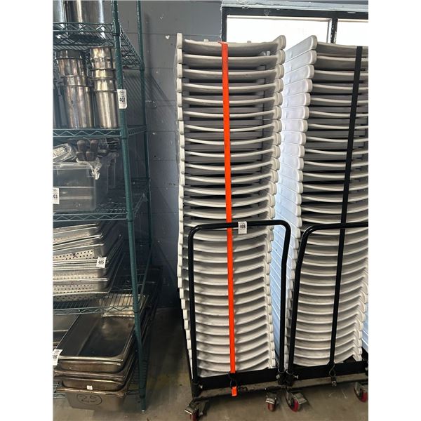 5-White Folding Banquet Dining Chairs   Stack 30 w/Cart - 5 X $