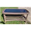 Image 1 : ALL-WEATHER WICKER WITH A METAL FRAME AND INSET GLASS TOP - IN EXCELLENT CONDITION!