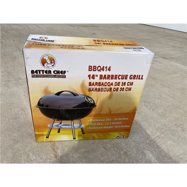 BETTER CHEF 14-INCH PORTABLE CHARCOAL GRILL; NEW, IN BOX!