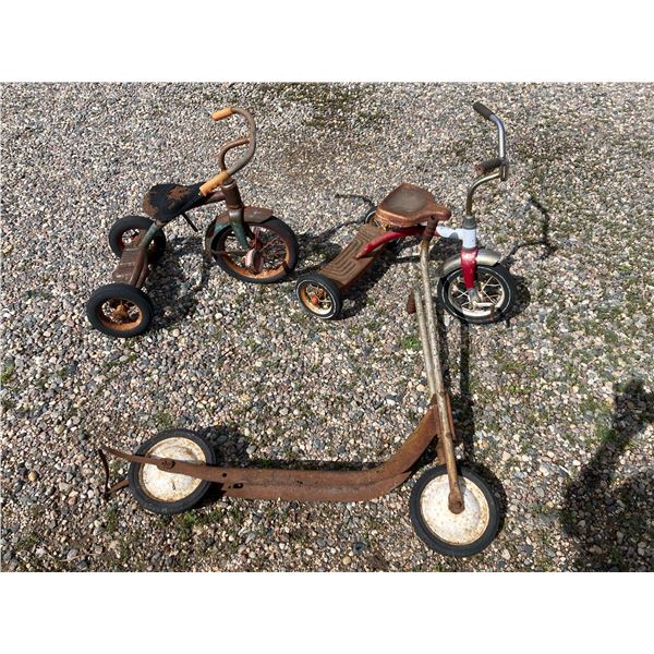 COLLECTION OF VINTAGE CHILDREN'S RIDE-ON TOYS