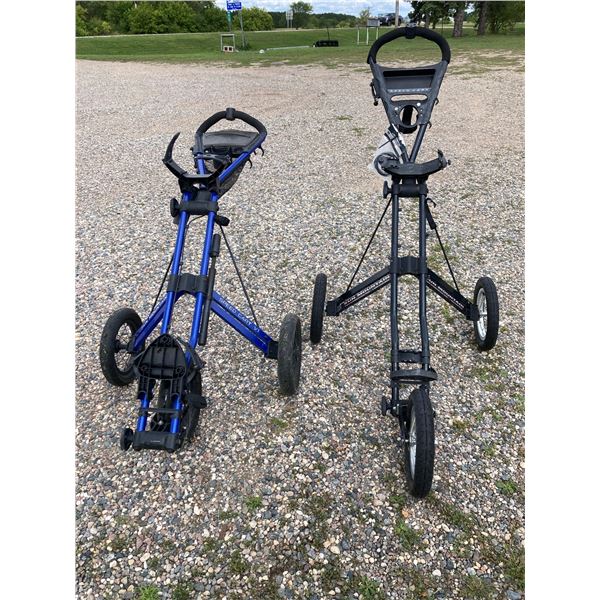 SUN MOUNTAIN SPEED CART 3-WHEEL GOLF PUSH CARTS; LOT OF 2