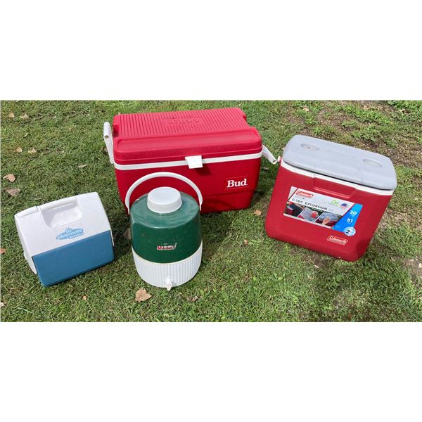 COOLERS AND WATER JUG, LOT