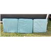Image 1 : THREE LIGHT BLUE SQUARE SEAT CUSHIONS