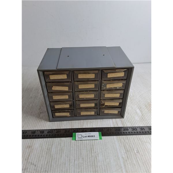 Gray Parts Cabinet & Hardware - 10x7x8"