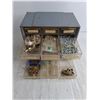 Image 2 : Gray Parts Cabinet & Hardware - 10x7x8"