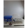 Image 1 : Container Of Assorted Hoosier Glass Containers, (2) Storage Bins With Lids