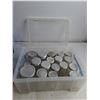 Image 4 : Container Of Assorted Hoosier Glass Containers, (2) Storage Bins With Lids