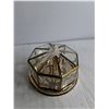 Image 2 : Indoor Brass & Glass Light Fixture 10"
