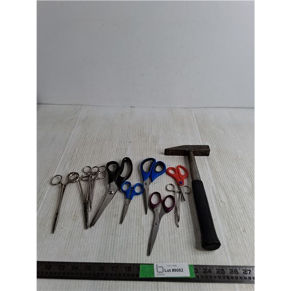 Cross Pein Hammer, Bag Of Scissors