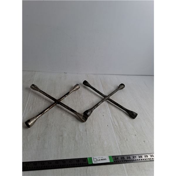 (2) Vintage 4-Way Lug Wrench