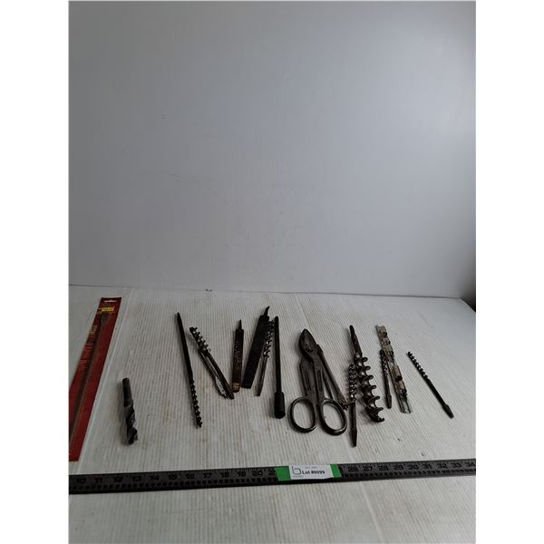Assorted Files, Drill Bits, Tin Snips, Misc