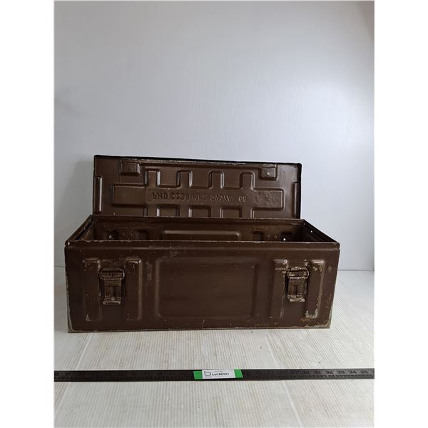 Military Brown Metal Ammo Box 26"x9"x9"(cannot ship)