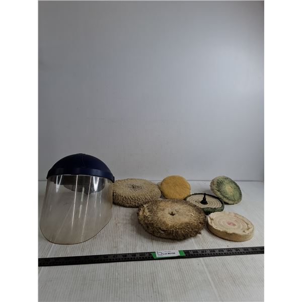 (7) Buffing/Polishing Pads, Safety Face Shield