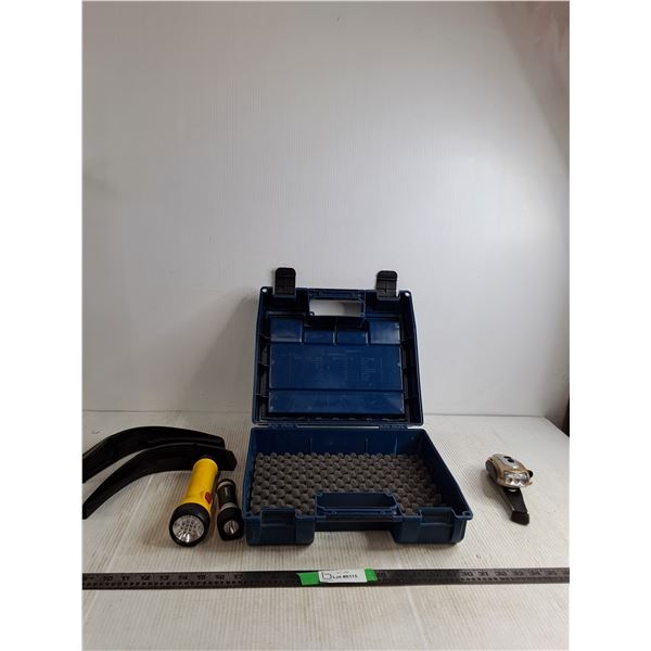 Blue Tool Box, Flashlights, Misc