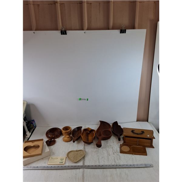 Cookie Mold, (6) Small Serving Trays with Storage Box,(6) Wooden Bowls and Storage Bins