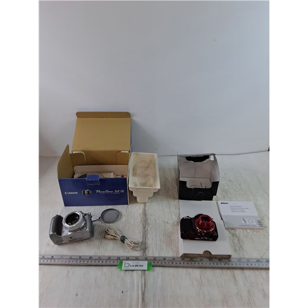 Canon PowerShotS2 IS with Box, Manuals, Wire, Nikon Coolpix L610 with Manual and Box Untested
