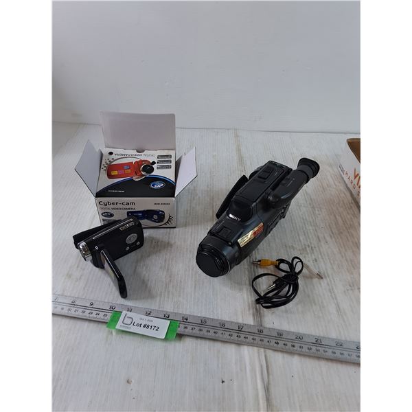 Cyber-Cam Digital Video Camera, Sony Video8 Handycam Camcorder Both Untested As-Is