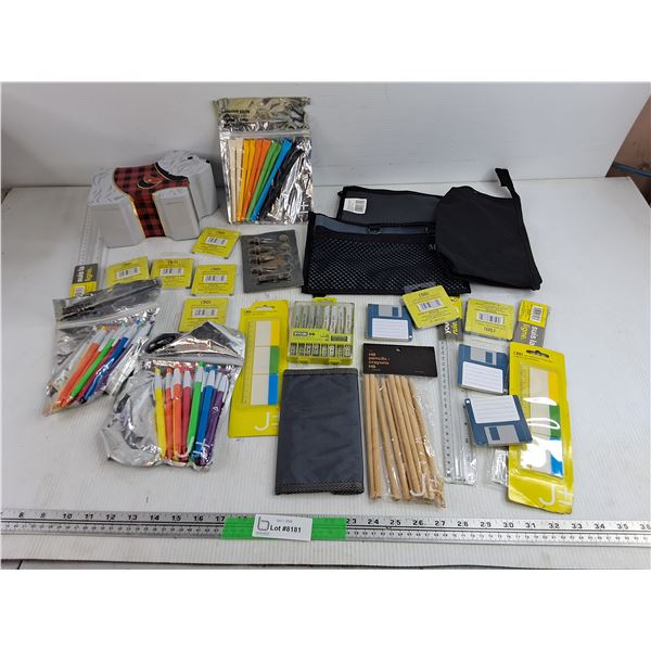 Ballpoint Pens, Self Adhesive Filing Tabs, Rulers, HB Pencils, Misc