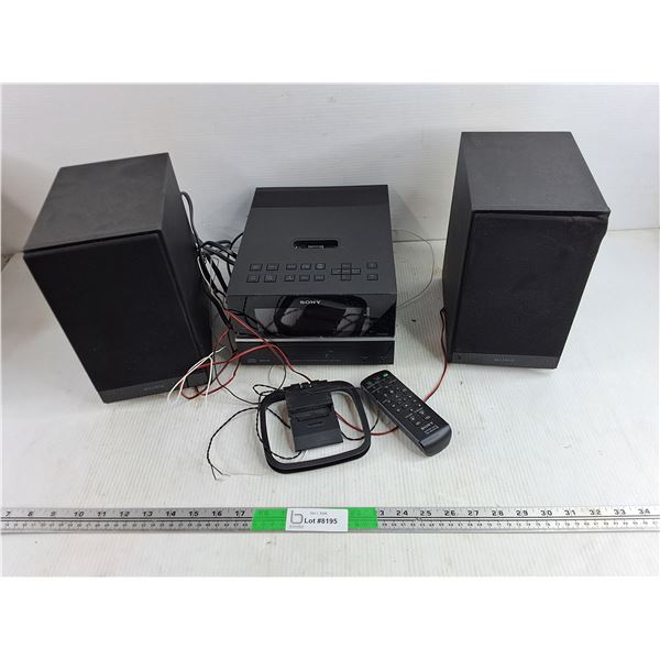 Sony Micro Hi Fi System & Speakers - Powers On, As Is