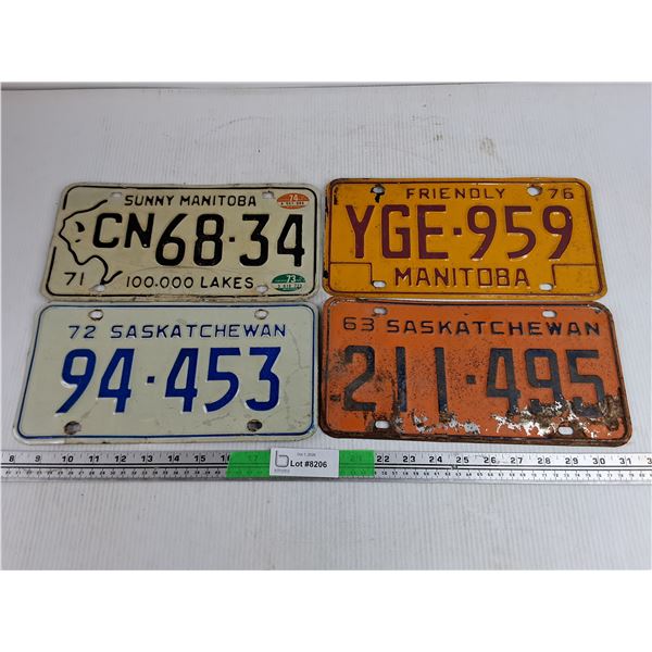Vintage Saskatchewan & Manitoba Licence Plates