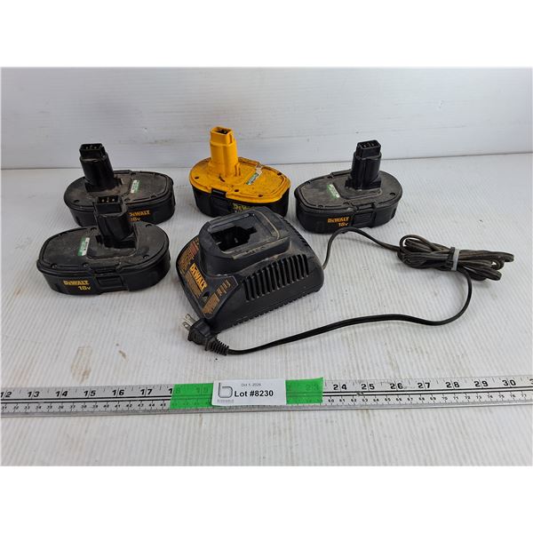 DeWalt 18V Batteries & Battery Charger - As Is