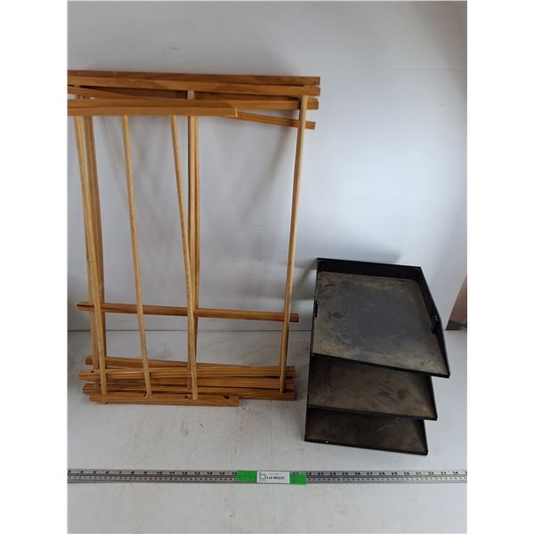 *Wooden Folding Clothes Rack, File Organizer, Pickup Only