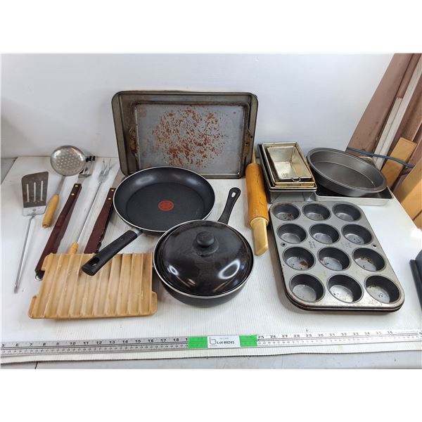 BBQ Utensils, Frying Pans, Cupcake Trays, Baking Trays, Rolling Pin, Loaf Pans, Misc