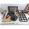 Image 1 : BBQ Utensils, Frying Pans, Cupcake Trays, Baking Trays, Rolling Pin, Loaf Pans, Misc