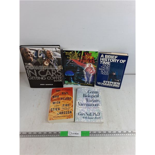 Assorted Books - Jerry Seinfeld, Stephen W. Hawking, Stieg Larsson