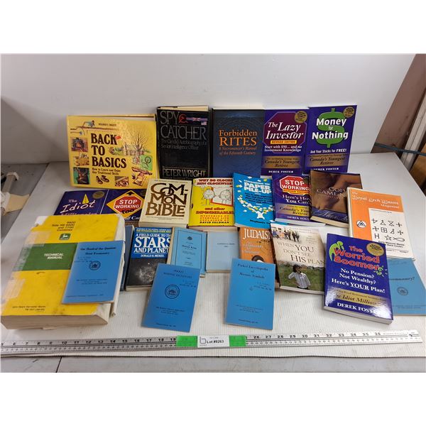 Assorted Books - John Deere Technical Manual, Back to Basics, the Worried Boomer, Misc