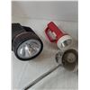 Image 5 : (3) Flashlights Tested As-Is, (1) Lamp with Clamp Stand Powers On, San Francisco Fidget Box