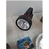 Image 6 : (3) Flashlights Tested As-Is, (1) Lamp with Clamp Stand Powers On, San Francisco Fidget Box