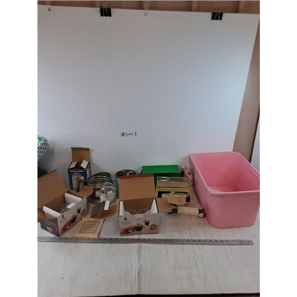 (4) Espresso Cups in Boxes, Coffee Grinder & Electric Scissors Powers On, (2) Flour Softers