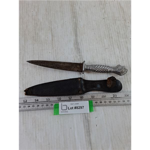 Korium Claw & Ball Handle Dagger Hunting Knife with Sheath As-Is