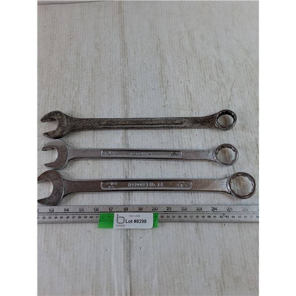(3) Combination Wrenches, 1 1/8", 1 1/4", 1 1/16"
