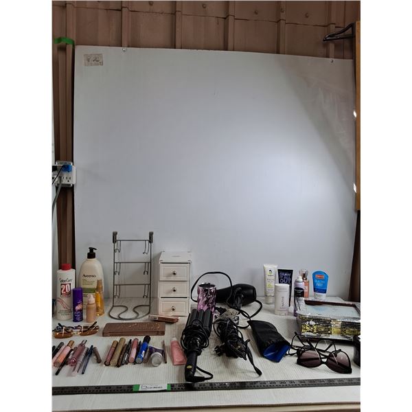 Various Makeup Supplies, Cell Phones, Hair Products (all as is)