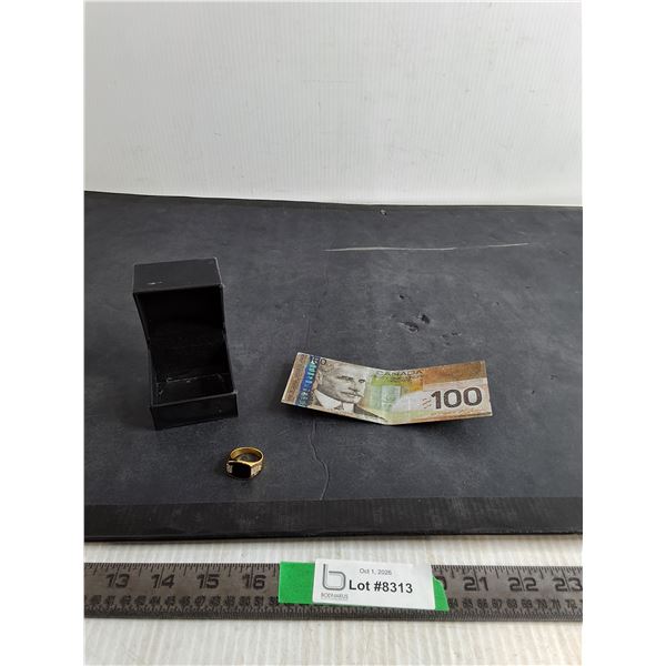Plastic 100 Dollar Bill, Mens Ring Size 11