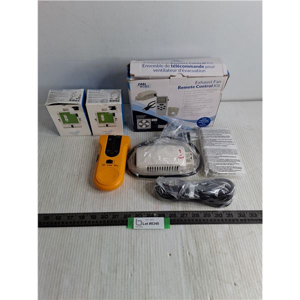 Unused RC Exhaust Fan, Lutron Dimming Modules, Stud Finder