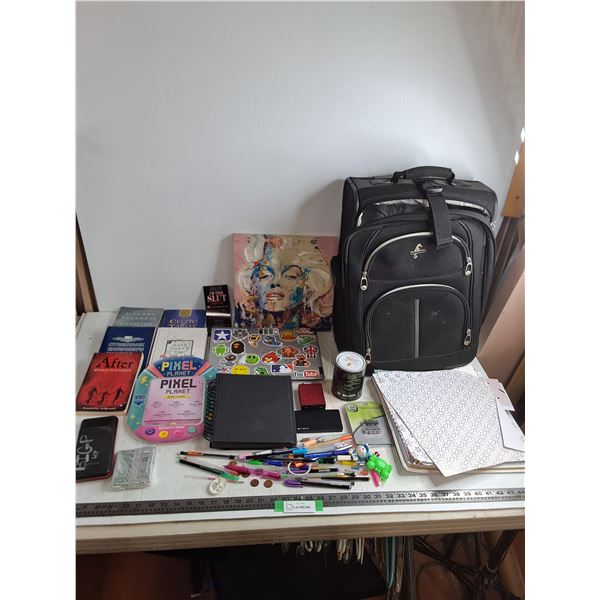 Atlantic Rolling Suitcase, Books, Lenovo Laptop, Wrapping Paper, Devices, Stationery, Wax, Misc.